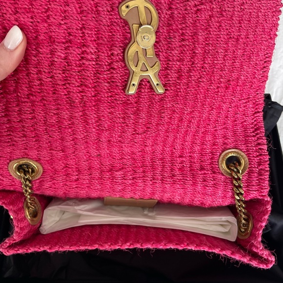 Saint Laurent Kate Medium Bag in raffia - Picture 2 of 6